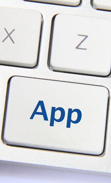 Keyboard with button for mobile app development.