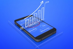 Graph showing increase on a smartphone.