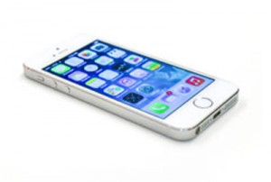 
White iPhone 5S running iOS7.
