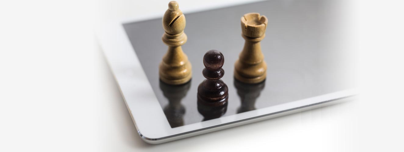 Mobile strategy chess pieces.